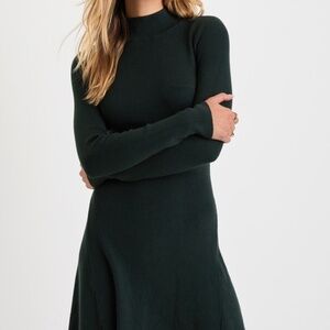 Lulus Sweetest Autumn Emerald Green Mock Neck Mini Sweater Dress - Size S